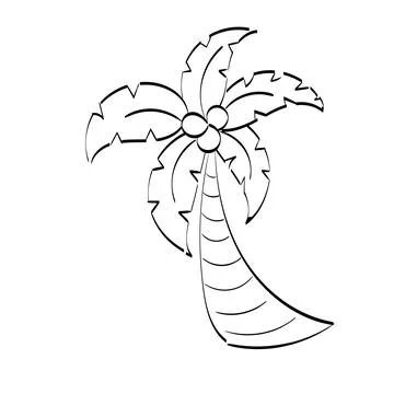 Black vector single palm tree design Illustrazione stock