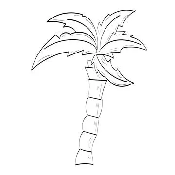 Black vector single palm tree design Stock Illustration