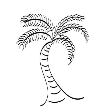 Black vector single palm tree design Stock Illustration