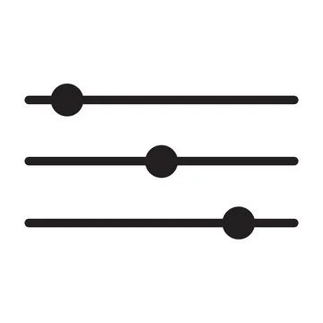 Black vector slider bar icon isolated on white background Stock Illustration