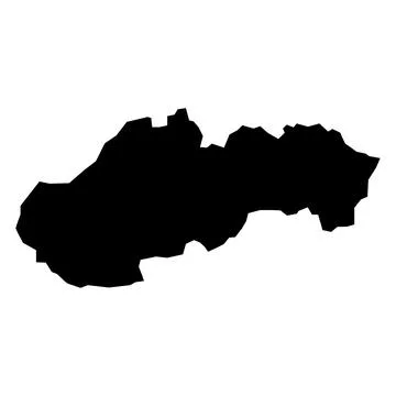 Black vector slovakia map on white background Stock Illustration