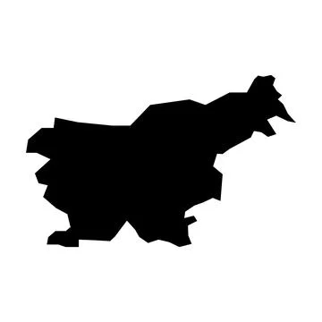 Black vector slovenia map on white background Stock Illustration