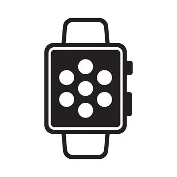 Black vector smartwatch icon isolated on white background Stock Illustration