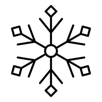 Black vector snowflake icon on white background Illustrazione stock