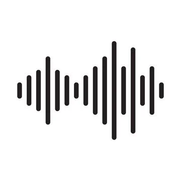 Black vector sound wave icon isolated on white background Stock Illustration
