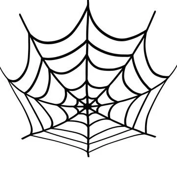 Black vector spider web isolated on white Stock Illustration