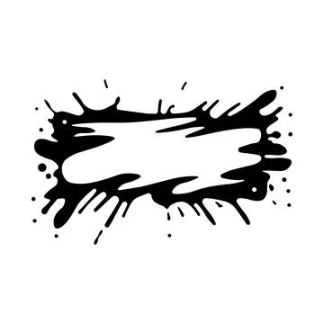 Black vector splash frame on white background Stock Illustration