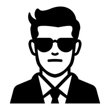 Black vector spy icon on white background Stock Illustration