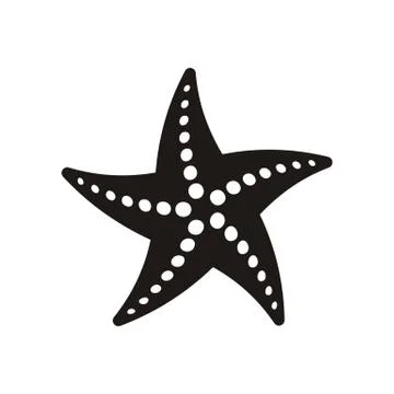 Black vector starfish icon isolated on white background Illustrazione stock