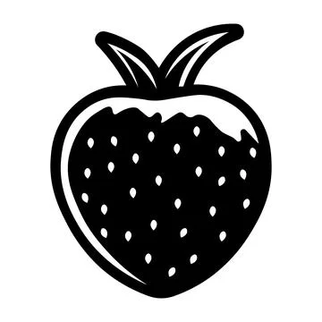 Black vector strawberry icon on white background Stock Illustration