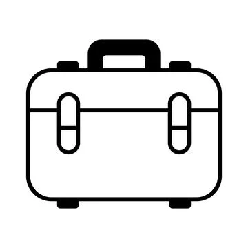 Black vector suitcase icon on white background 库存插图