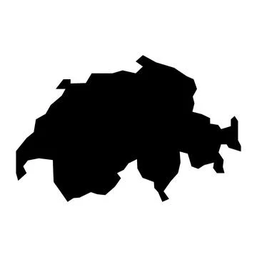 Black vector switzerland map on white background Illustrazione stock