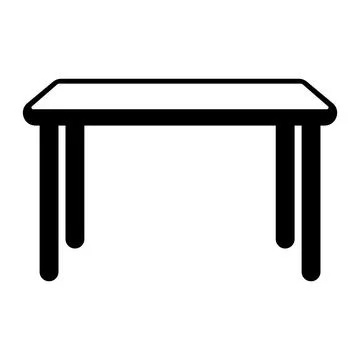 Black vector table icon on white background Stock Illustration