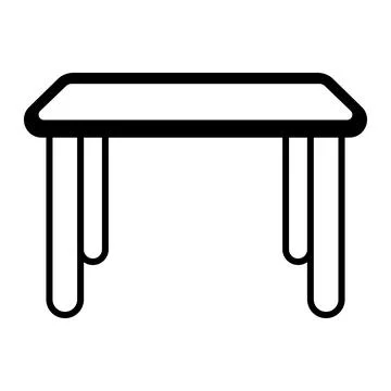 Black vector table icon on white background Stock Illustration
