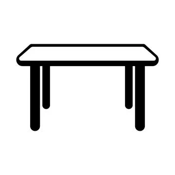 Black vector table icon on white background Stock Illustration