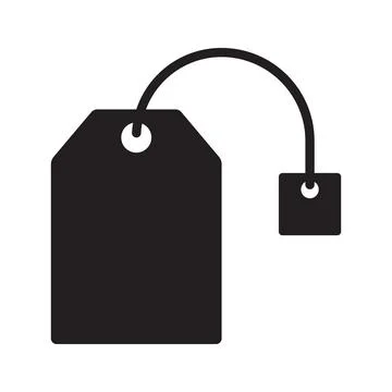 Black vector teabag icon isolated on white background Stock Illustration