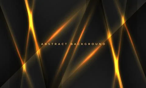 Black vector technology abstract background with glowing yellow light lines Stock Illustration
