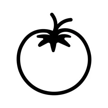 Black vector tomato icon on white background Stock Illustration