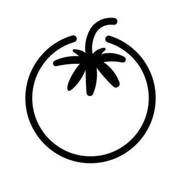 Black vector tomato icon on white background Stock Illustration