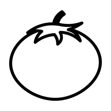 Black vector tomato icon on white background Stock Illustration