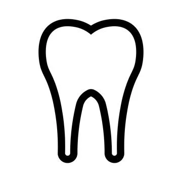 Black vector tooth icon on white background Stock Illustration