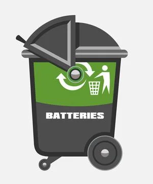 Black vector trash can for e-waste Stock Illustration