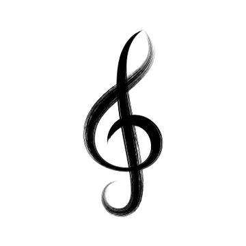 Black vector treble clef icon Stock-Illustration