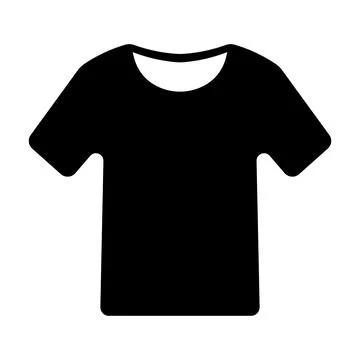 Black vector tshirt icon on white background Stock Illustration