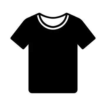 Black vector tshirt icon on white background Stock Illustration