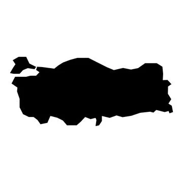 Black vector turkey map on white background Stock Illustration