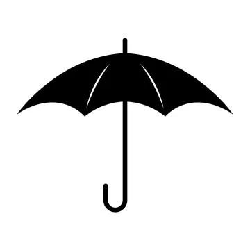 Black vector umbrella icon on white background Stock Illustration