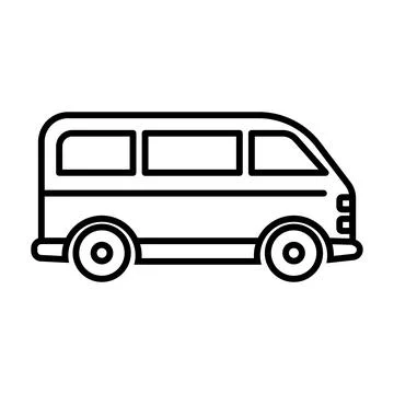 Black vector van icon on white background Stock Illustration