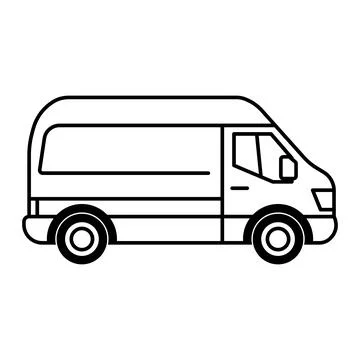 Black vector van icon on white background イラスト素材