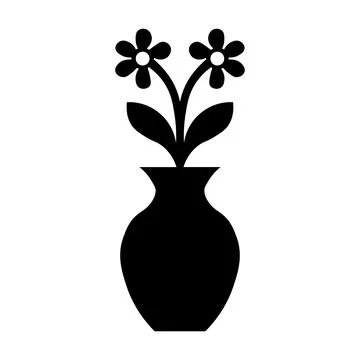 Black vector vase icon on white background Stock Illustration