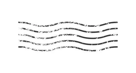 Black vector wavy lines forming a cancellation mark with grunge texture, isol Stock Illustration