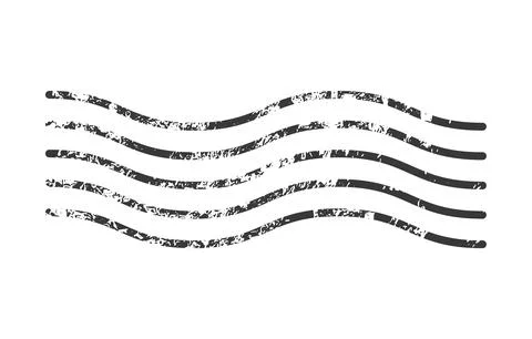 Black vector wavy lines forming a cancellation mark with grunge texture, isol Stock Illustration