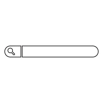 Black vector website search line icon isolated on white background Illustrazione stock