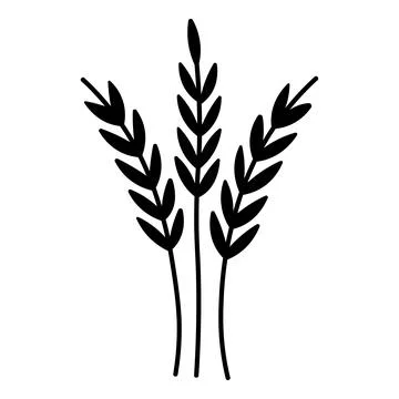 Black vector wheat icon on white background Stock Illustration