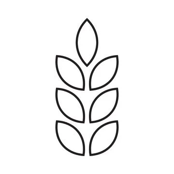 Black vector wheat line icon isolated on white background Stock Illustration