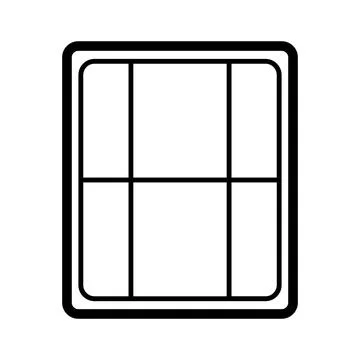 Black vector window icon on white background Stock Illustration