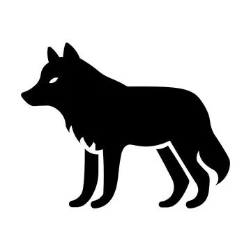Black vector wolf icon on white background Stock Illustration