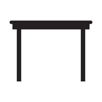 Black vector wooden table icon isolated on white background Stock Illustration