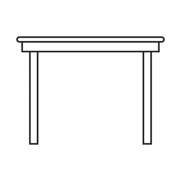 Black vector wooden table line icon isolated on white background Stock Illustration