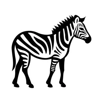 Black vector zebra icon on white background Stock Illustration