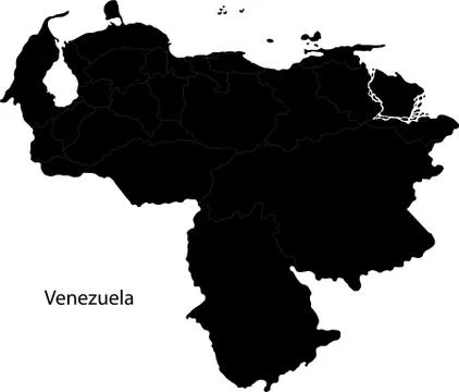 Black venezuela map Stock Illustration