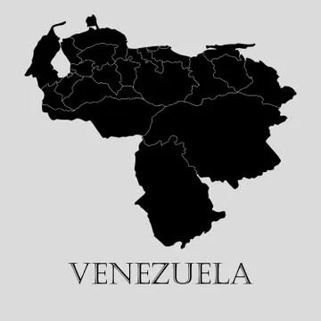 Black Venezuela map - vector illustration Stock Illustration