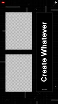 Black Vertical Banner Create Whatever with Two Spots For Your Content Under Stock Illustration