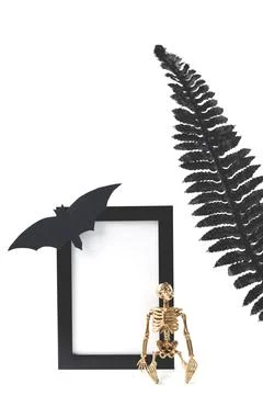 Black Vertical Frame Mockup. Styled Stock Photography. Halloween concept with Stock Photos