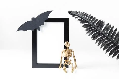 Black Vertical Frame Mockup. Styled Stock Photography. Halloween concept with Stock Photos