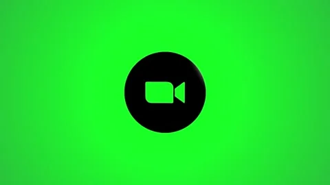A black video camera icon gracefully rotating and zooming in on a vibrant g.. Stock Footage 346496599